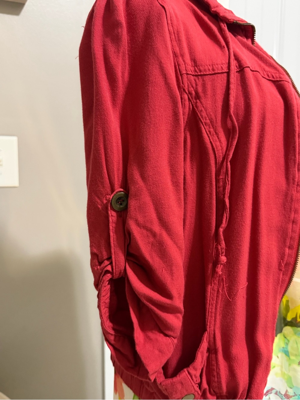 American Rag Red Zip-Front Bomber Jacket - Picture 2 of 5